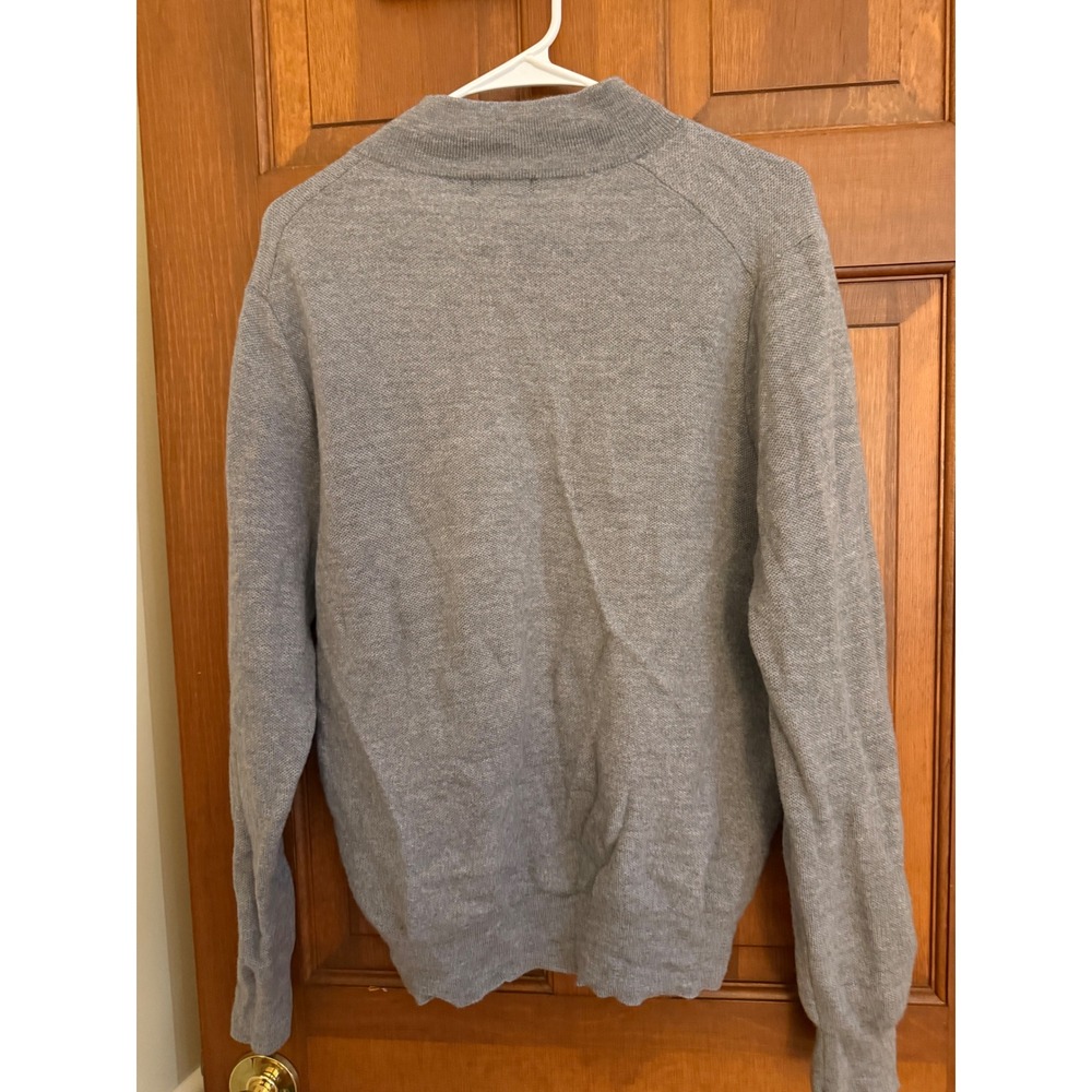 Brooks Brothers Extra Fine Merino Wool Sweater Mens M/L (38-42) Gray Quarter Zip - Picture 3 of 10